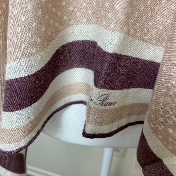 NWT Authentic Loro Piana Cashmere Silk Square Scarf Polka Dot - Picture 11 of 16